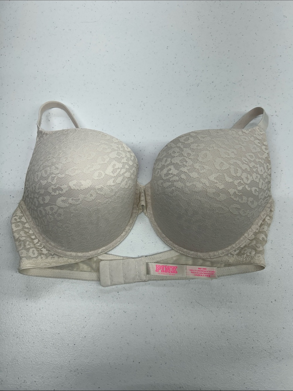 PINK Victoria's Secret White Lace Push-Up T-Shirt Bra